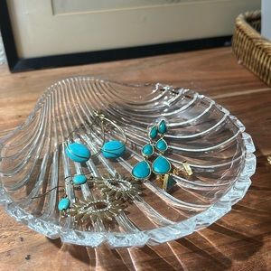 Four pairs of turquoise earrings